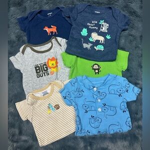 Baby Animal Graphic Bodysuits Set